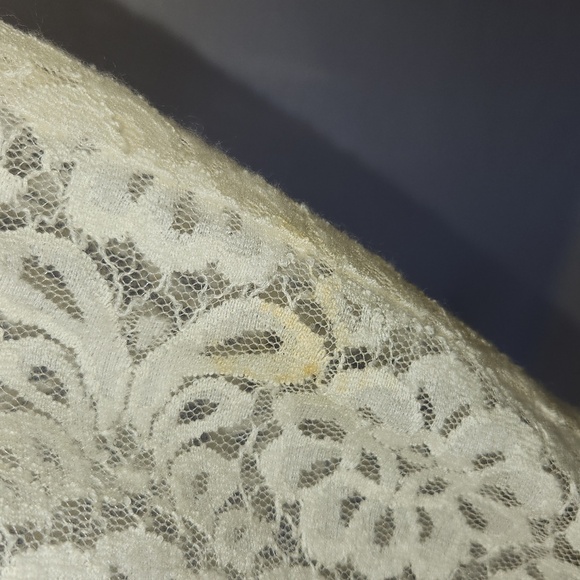 J Jill Women's Ivory Floral Lace Button Down Collared Wool Blend Blouse Size M - Picture 11 of 15